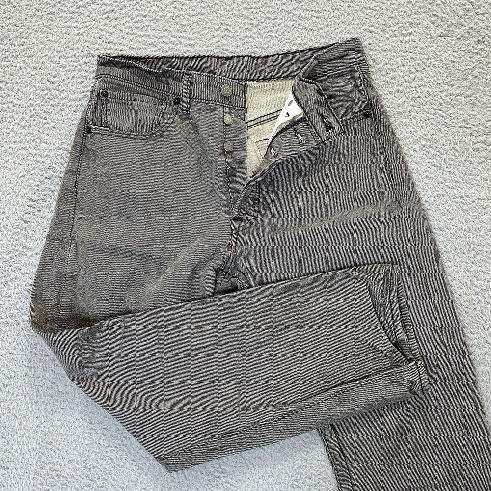 Levis Jeans Mens 32x30* Black White Contrasted 501 XX Button Fly Straight Denim‎